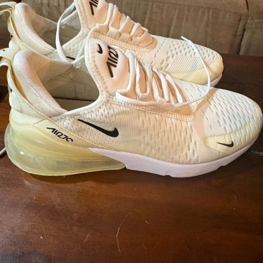 Nike Air Max 270 White and Yellow Sneakers